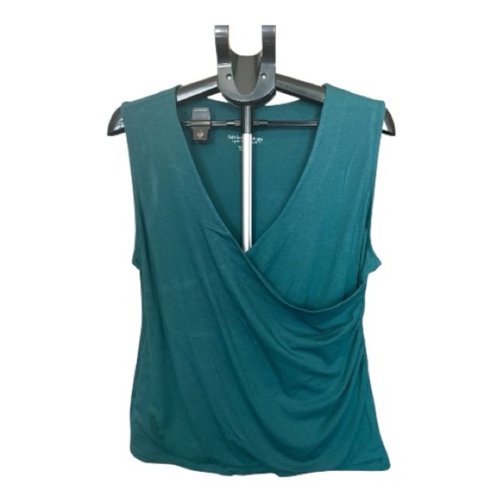 Soft Surroundings Teal Sleeveless Blouse